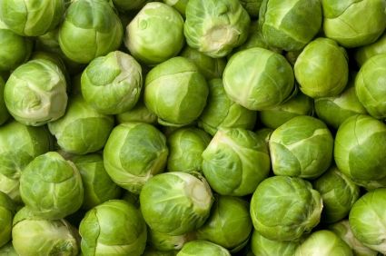 Fresh Brussel sprouts full frame