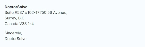 Displaying the address of a reputable Canadian pharmacy